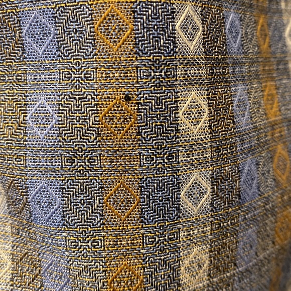 Jhane Barnes Men’s Blue Transpose Patterned Multi-Colored Button-Down Shirt - Picture 13 of 16